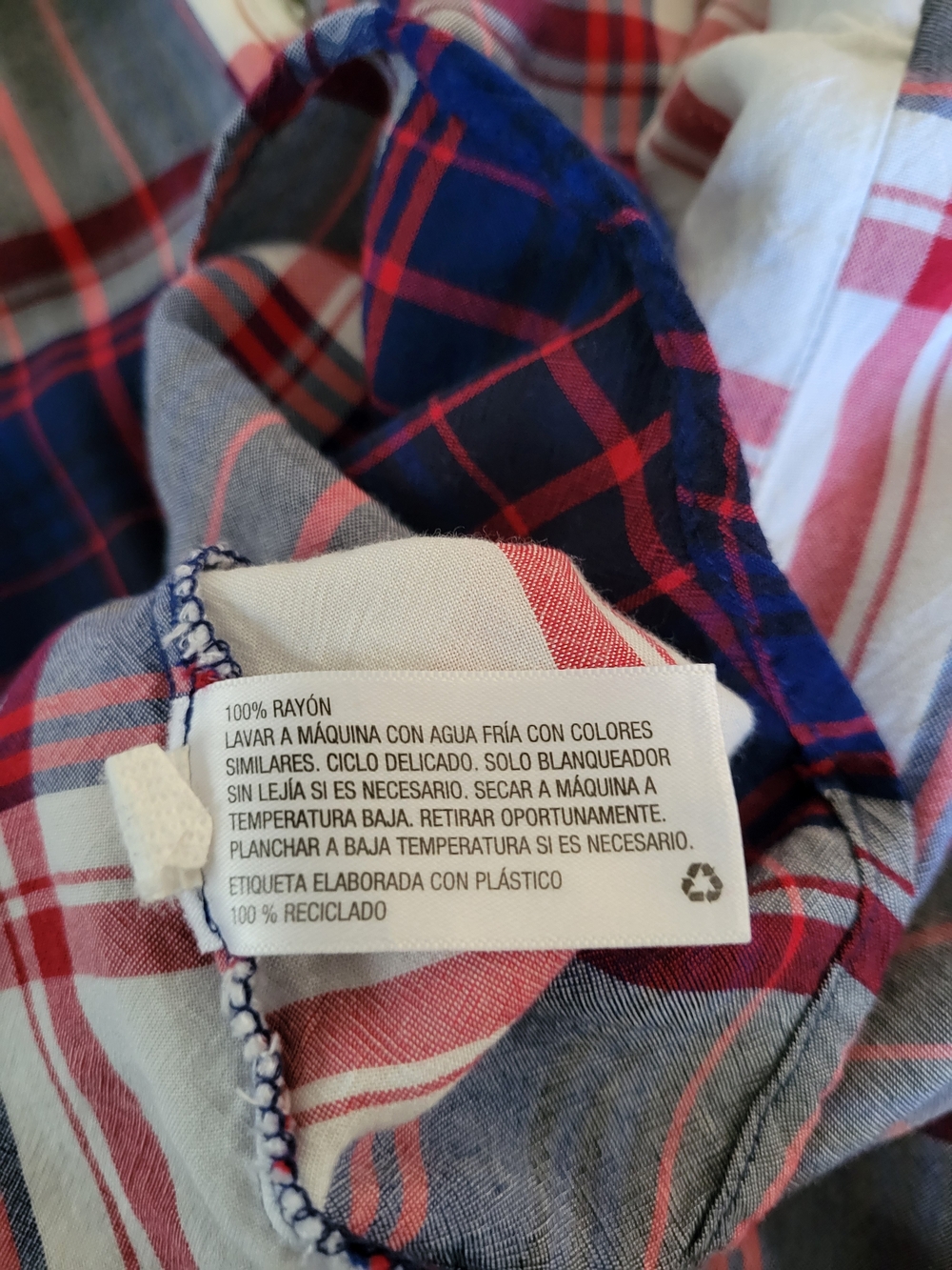 Ava & Viv Red, Blue and White Plaid Button-Down Shirt - Picture 10 of 11